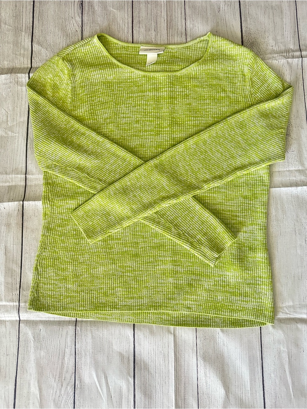 ASOS Green Mixed Ribbed Knitted Long Sleeve Top